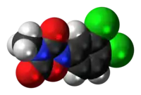 Space-filling model of methazole