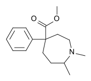 Chemical structure of Metheptazine.