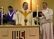 A United Methodist elder celebrating the Eucharist