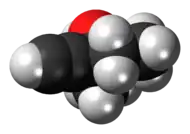 Space-filling model of methylpentynol