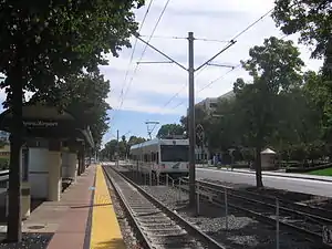 The platform at Metro/Airport station