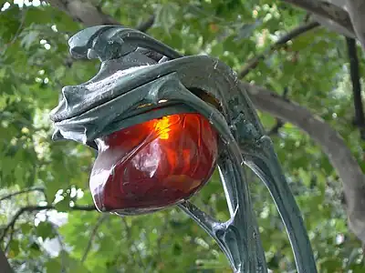 Close-up of entrance lamp