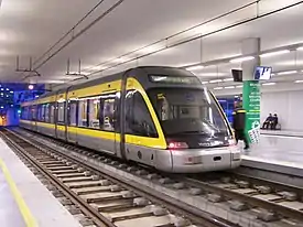 Flexity Outlook Eurotram train of the Porto Metro at Trindade station