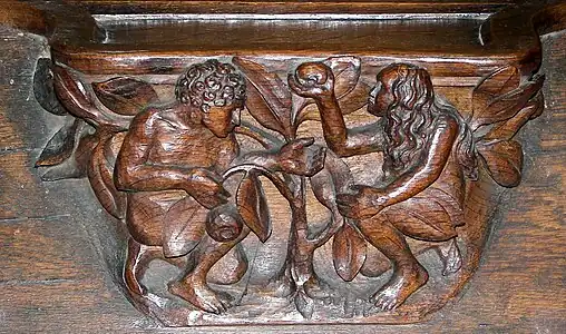 Detail at the choir stalls (1912)