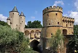 The Germans' Gate from the 13th century. It played an important defensive role during the siege of the city in 1552–1553.