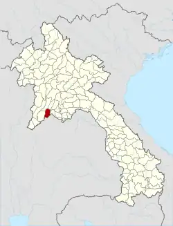 Location of Meun district in Laos