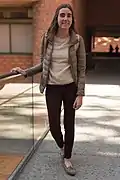 Image 83Mexican student wearing a casual outfit: a jacket, black jeans and loafers, 2017 (from 2010s in fashion)