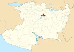 Location of Quiroga in Michoacán