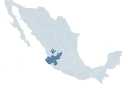 Jalisco's location within Mexico