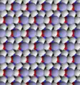 View of trioctahedral mica structure looking at surface of a single layer