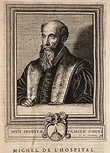 Half portrait of Michel de l'Hopital by Esme de Boulonois