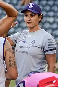 Michelle Cowan, as inaugural head coach of the Fremantle Football Club in the AFL Women's competition (AFLW) in 2017