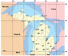 Michigan is second (after Alaska) in water area, and first in water percentage.