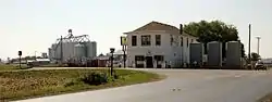 Grain elevator and Midland Farm Store (2014)