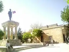 A statue of Mustafa Kemal Atatürk in Kardeşlik Park