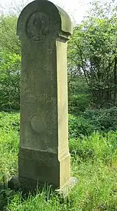 Prussian milestone by the old bridgehead near Miel