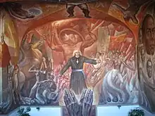 Mural depicting Miguel Hidalgo y Costilla and the Mexican Independence movement.