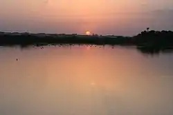 Sunset in the Miguel Esteban lagoon.