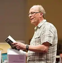 Jenkins performing at Rhydyfelin Library in 2014