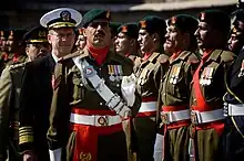 Admiral Mike Mullen reviewing parade