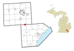 Location within Monroe County (bottom) and Washtenaw County (top)