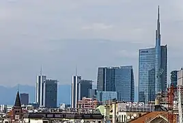 Centro Direzionale di Milano, view of the Porta Nuova skyscrapers.