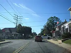 Southbound on Allentown Road at Milford Square Pike