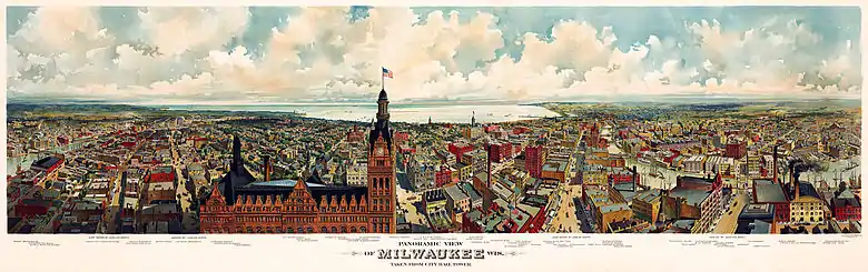 Image 8Panoramic view of Milwaukee 1890-1900 (from Portal:Architecture/Townscape images)