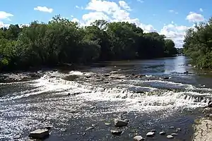 Milwaukee River along west edge of park