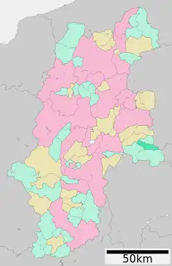 Location of Minamiaiki in Nagano Prefecture