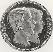 King Gustav V and Queen  Victoria wedding (obverse)