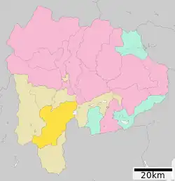 Location of Minobu in Yamanashi Prefecture