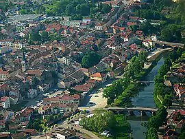 An aerial view of Mirecourt