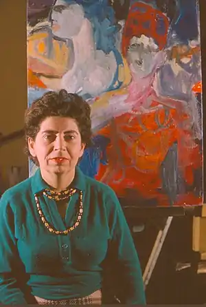 Painter Miriam Laufer, pictured in 1962, is a member of the Phoenix Gallery.