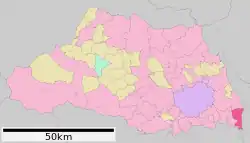 Location of Misato in Saitama Prefecture