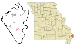 Location of Pinhook, Missouri