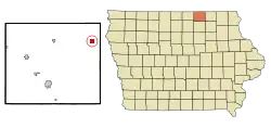 Location of McIntire, Iowa