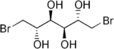 Stereo, skeletal formula of mitobronitol (2S,3S,4S,5S)-2,3,4,5-tetrol