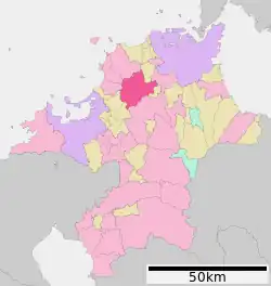 Location of Miyawaka in Fukuoka Prefecture