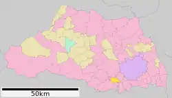 Location of Miyoshi in Saitama Prefecture