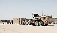 MKR18 cargo variant of the LVSR (with B-kit armor fitted); the load is a mobile trauma center