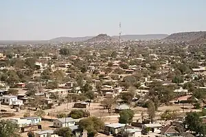 View of Mochudi from a church bell tower