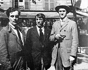 André Salmon, Modigliani, and Pablo Picasso in Montparnasse (1916), photographed by Jean Cocteau