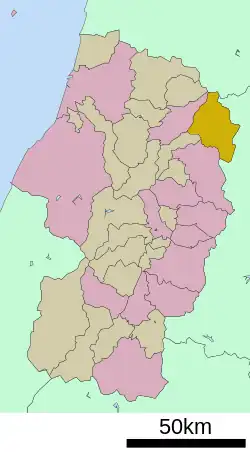 Location of Mogami in Yamagata Prefecture