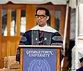 Dewji delivering the 2022 commencement speech at Georgetown University