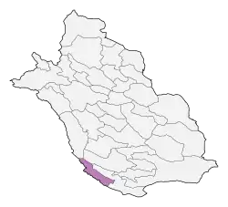 Location of Mohr County in Fars province