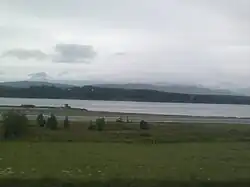 View of the airport looking out to the fjord