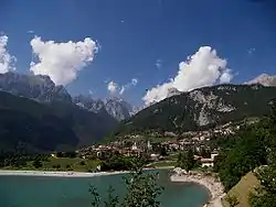 Molveno and its lake.