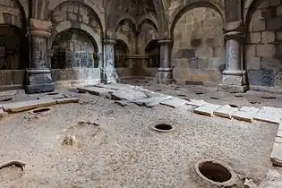 Library and scriptorium (storage jars were inserted into the floor when the room was later converted into a storeroom)