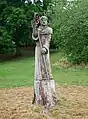 Carving of a monk in Lesnes Abbey Woods